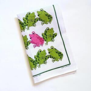 Vintage Ulster Weavers Froggies Irish Linen Tea Towel